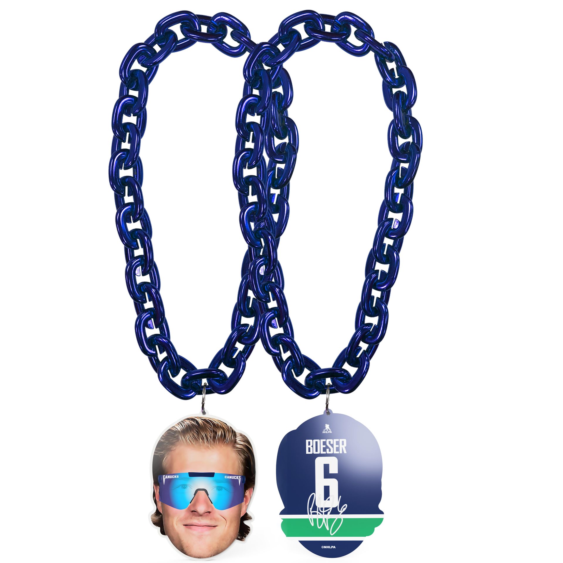 New NHL Anaheim Ducks BIG Fan Chain Silver Necklace Foam MI USA